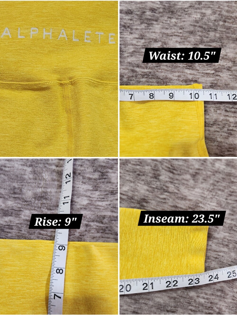 Alphalete Revival R6 Seamless Moto Legging Heathered Mustard Yellow Size Small - Picture 11 of 11